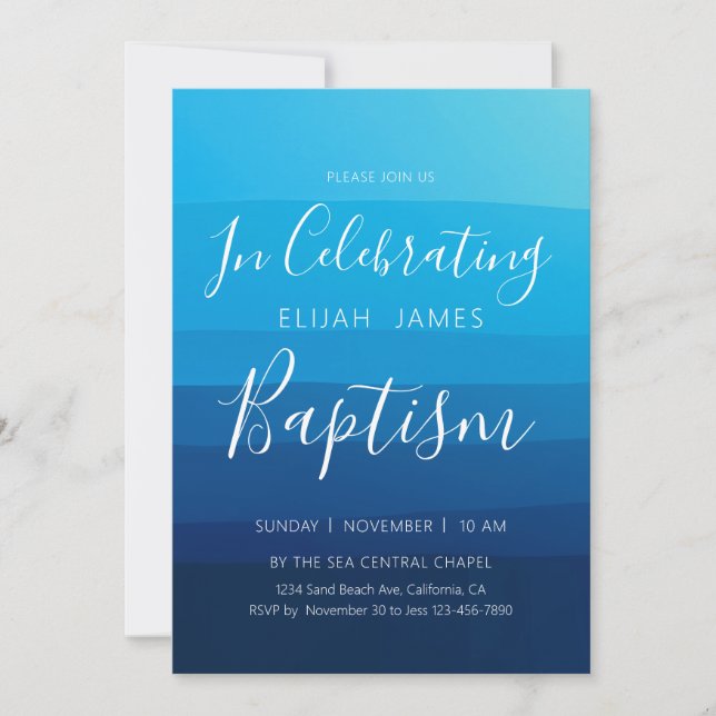 Invitation Baptême adulte moderne Personnalisé (Devant)