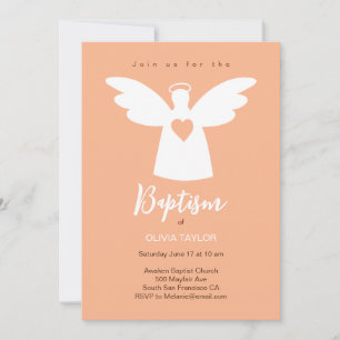 Invitation Baptême ange Christening
