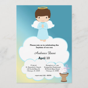 Invitation Baptême Angel garçon