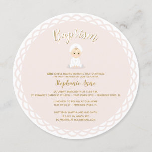 Invitation Baptême Bébée avec Bonnet