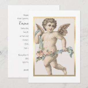 Invitation Baptême/Confirmation/Première Communion Cherub