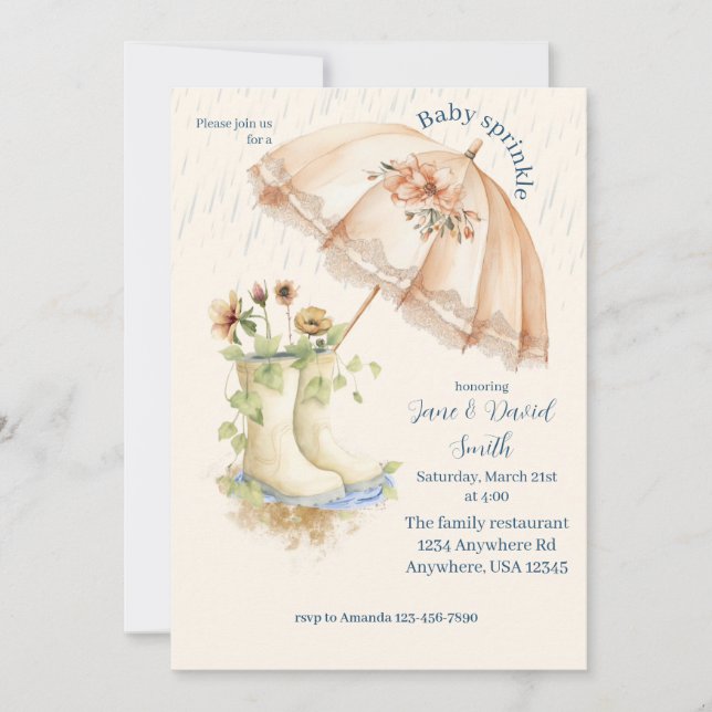 Invitation Baptême de bébé (Devant)