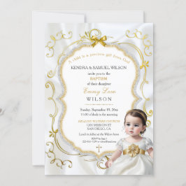 Invitation Baptême de bébé fille Communion Christening Bible