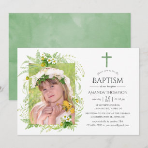 Invitation Baptême de campagne ou baptême d'enfant