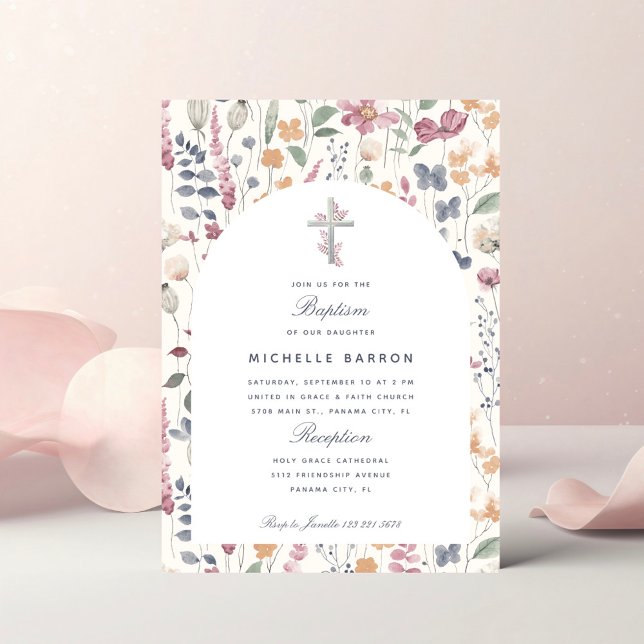 Invitation Baptême de Grâce Botanique (Créateur téléchargé)
