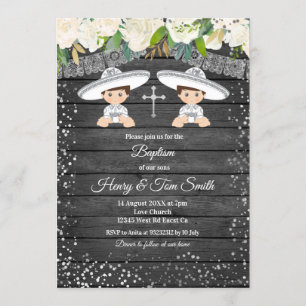 Invitation Baptême de la Fiesta Boy de la Parties scintillant