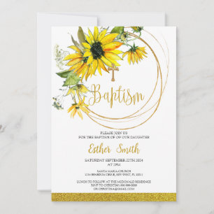 Invitation Baptême de tournesol