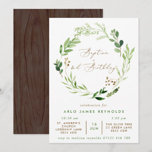 Invitation Baptême de verdure et 2e anniversaire