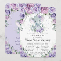 Baptême d'éléphant floral pourpre doux