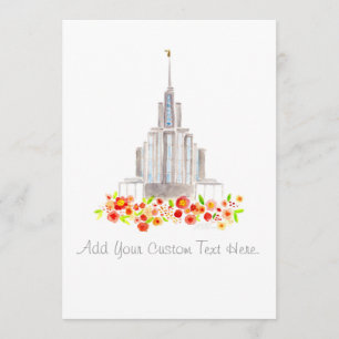 Invitation Baptême d'invitation d'aquarelle de temple de LDS