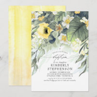 Baptême Élégant Été Floral Jaune