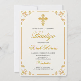 Invitation Baptême en espagnol pour fille