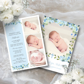 Invitation Baptême espagnol pour Boy Bautizo para Niño
