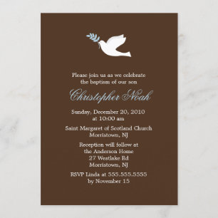 Invitation Baptême et baptême du petit garçon de colombe