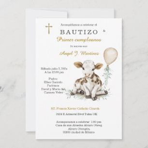 Invitation Baptême et Premier Anniversaire Garçon