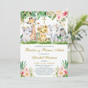 Invitation Baptême et Premier Anniversaire Jungle