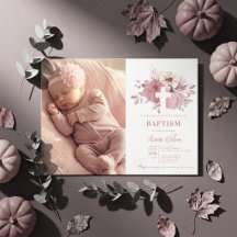 Baptême Fille Automne Citrouille Photo Rose Poussi