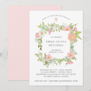 Invitation Baptême floral du jardin   de ressort