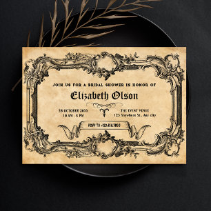 Invitation Baptême gothique vintage