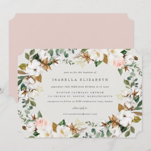 Invitation Baptême Magnolia