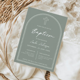 Invitation Baptême minimaliste simple arche