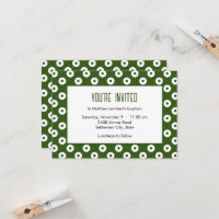 Baptême minimaliste vert et blanc Polka-point