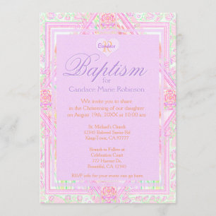 Invitation Baptême   Monogramme Angel
