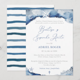 Invitation Baptême nautique 2ème fête d'anniversaire en espag