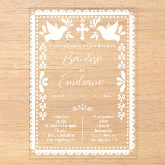 Invitation Baptême Papier Découpé Fête Mexicaine