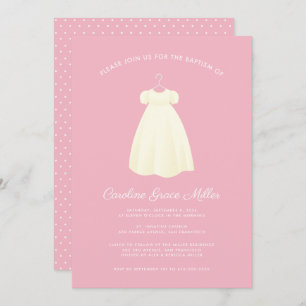 Invitation Baptême Personnalisable Simple Gown