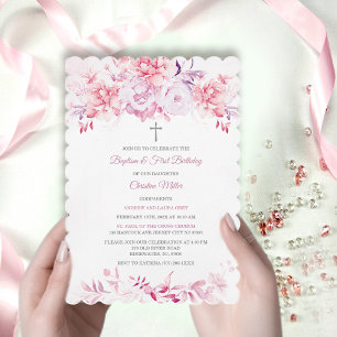 Invitation Baptême personnalisé avec le nom des parrain et ma