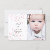 Baptême petites fleurs roses merci