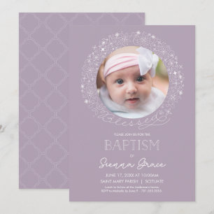 Invitation Baptême Photo Invitation, Baby Girl Photo Invitati