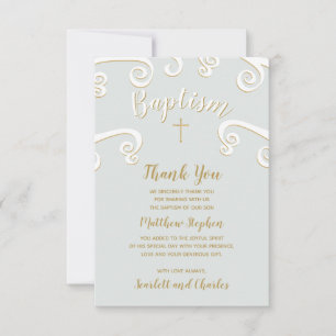 Invitation Baptême se répand en poudre bleu et or