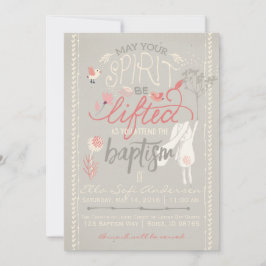 INVITATION BAPTISME LDS| Floral Girl Bunny