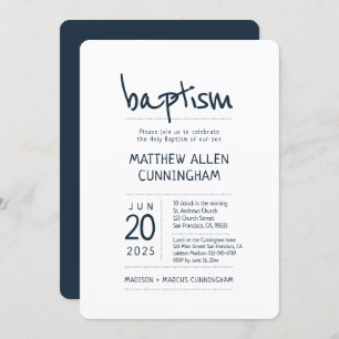 Invitation Baptiste  Moderne + Simple