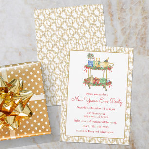 Invitation Bar à champagne aquarelle pour le Nouvel An