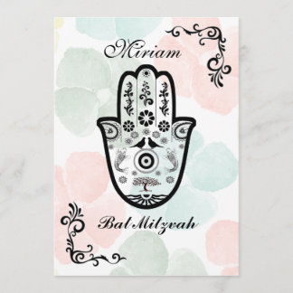 Invitation Bar Bat Bnai Hamsa Arbre de la vie Mitzvah Invitat