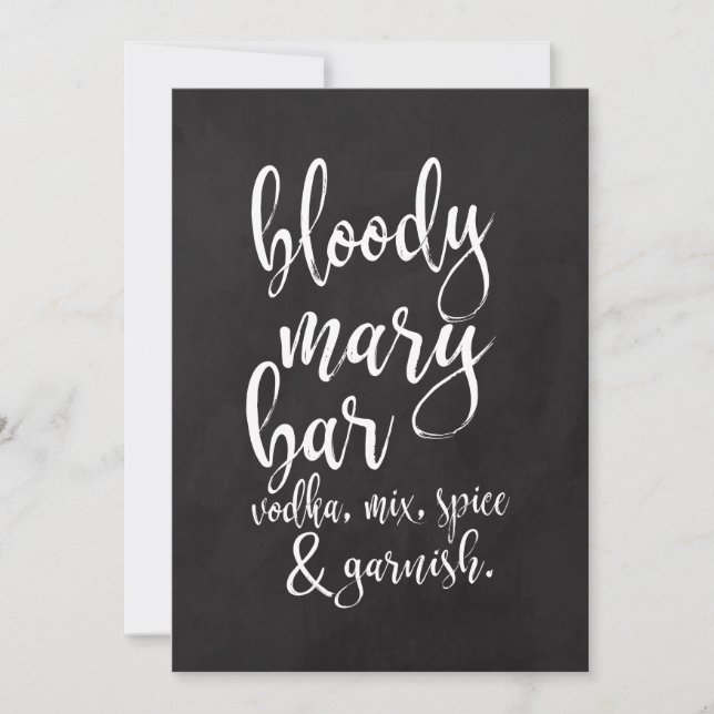 Invitation Bar Bloody Mary Panneau de mariage pas cher à tabl (Devant)