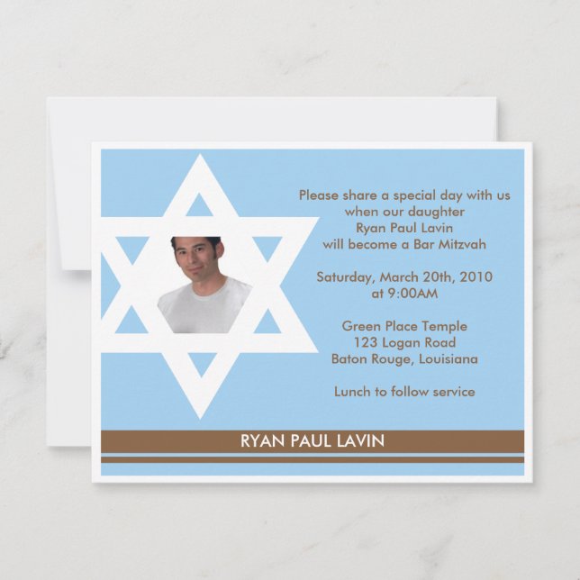Invitation Bar Mitzvah (Devant)