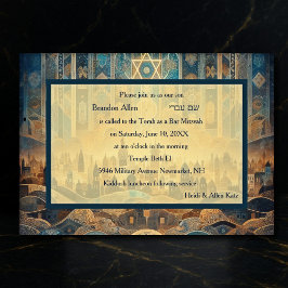 Invitation Bar Mitzvah Abstrait Arrière - plan Israël