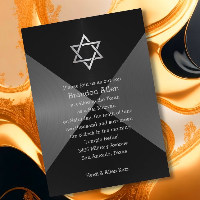 Invitation Bar Mitzvah Arrière - plan géométrique (Créateur téléchargé)
