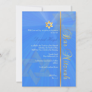 Invitation Bar Mitzvah/blue/gold