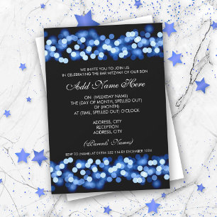 Invitation Bar Mitzvah Blue Hollywood Glam