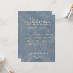 Invitation Bar Mitzvah Blues Silvers