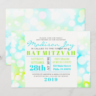 Invitation Bar Mitzvah BULLLES LUMINEUSES