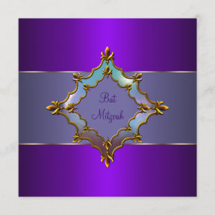 Invitation Bar Mitzvah Chauve-Souris Violette