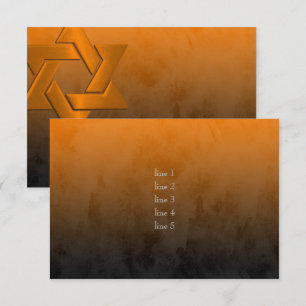 Invitation Bar Mitzvah Etoile orange élégante de David Ombre