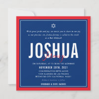 BAR MITZVAH football moderne bleu rouge ELLINA