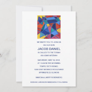 Invitation Bar Mitzvah Hébreu Mot Chai – Vie